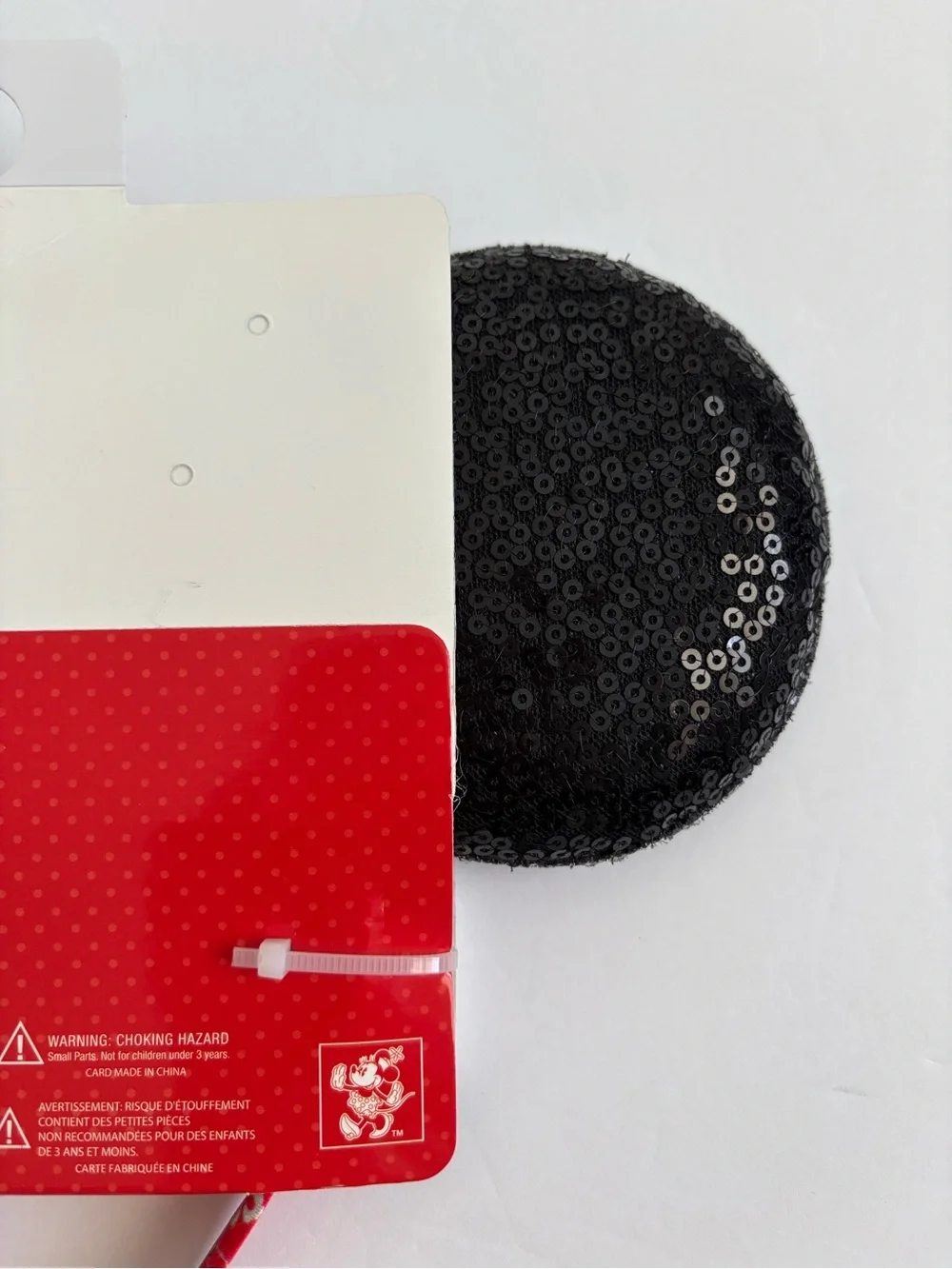 Disney Minnie Mouse Sequin Ears Red Bandana Bow Headband NWT